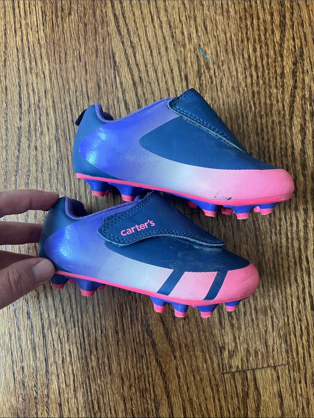 Carter's Navy, Pink & Purple Toddler Cleats GUC